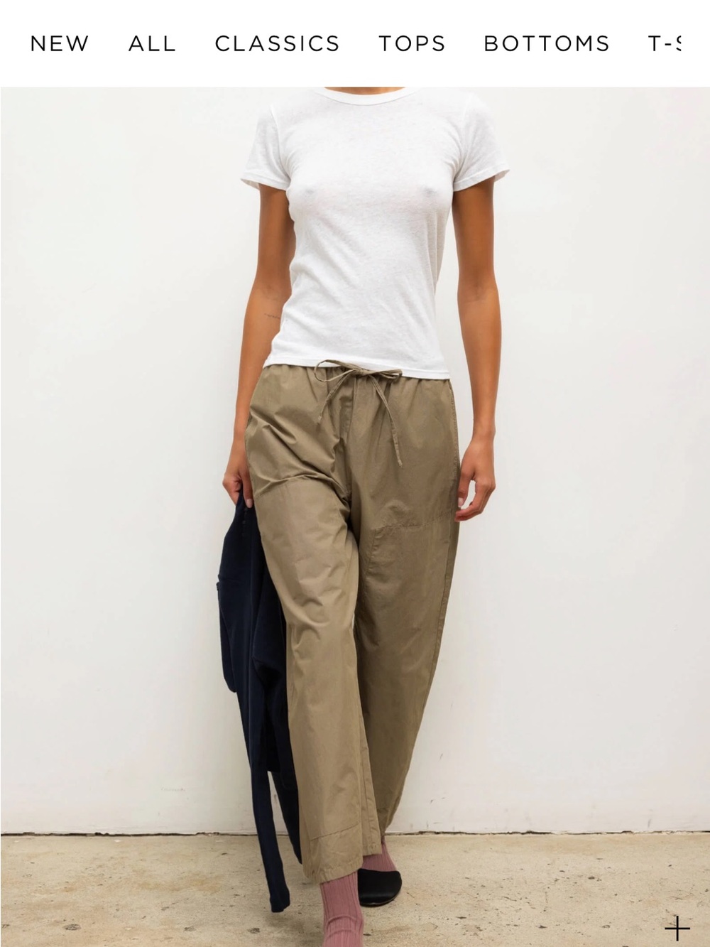 LESET Women’s  Wide-Leg Kyoto Carpentwr Drawstring pants in Olive-Tan size XL - Picture 4 of 5